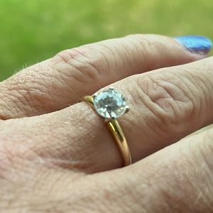 14k Gold 1 Carat CZ Engagement Ring- Size 7
